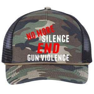 No More Silence End Gun Violence Pro Gun Control Retro Rope Trucker Hat Cap