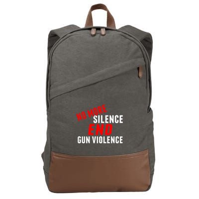 No More Silence End Gun Violence Pro Gun Control Cotton Canvas Backpack
