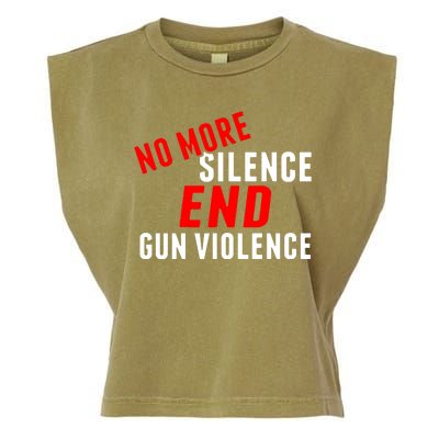 No More Silence End Gun Violence Pro Gun Control Garment-Dyed Women's Muscle Tee