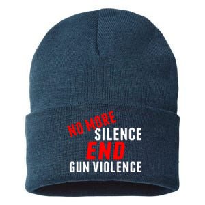 No More Silence End Gun Violence Pro Gun Control Sustainable Knit Beanie