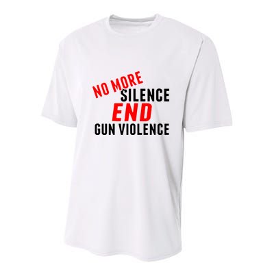 No More Silence End Gun Violence Pro Gun Control Youth Performance Sprint T-Shirt