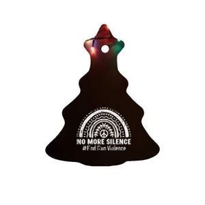 No More Silence End Gun Violence Awareness Month Orange Ceramic Tree Ornament