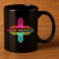 New Mexico State Zia Symbol 11oz C Handle Ceramic Mug