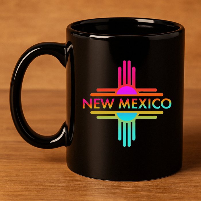 New Mexico State Zia Symbol 11oz C Handle Ceramic Mug
