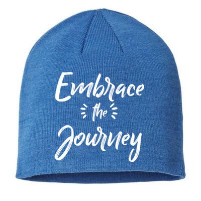 Novelty Motivational Saying Embrace The Journey Gift Sustainable Beanie