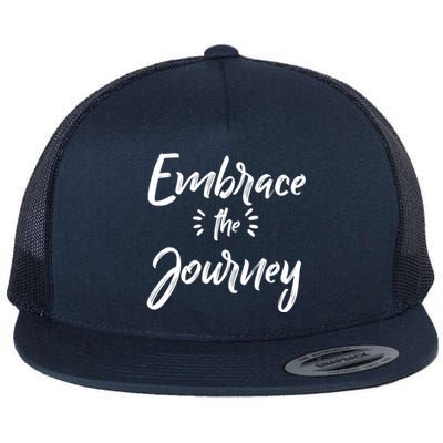 Novelty Motivational Saying Embrace The Journey Gift Flat Bill Trucker Hat