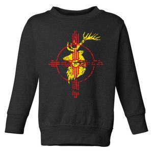 New Mexico State Flag Elk Hunting Zia Symbol Design Toddler Sweatshirt