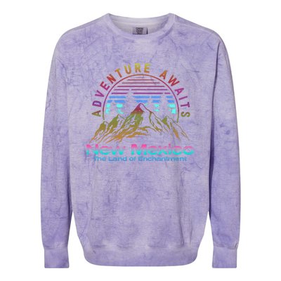 New Mexico State Retro Vintage Outdoors & NM Mountains Colorblast Crewneck Sweatshirt