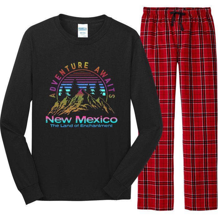 New Mexico State Retro Vintage Outdoors & NM Mountains Long Sleeve Pajama Set