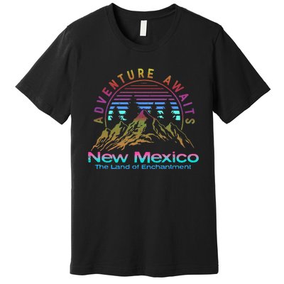 New Mexico State Retro Vintage Outdoors & NM Mountains Premium T-Shirt