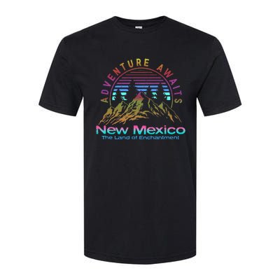 New Mexico State Retro Vintage Outdoors & NM Mountains Softstyle CVC T-Shirt