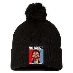 No More Stolen Sister Native American Mmiw Pom Pom 12in Knit Beanie