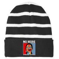 No More Stolen Sister Native American Mmiw Striped Beanie with Solid Band