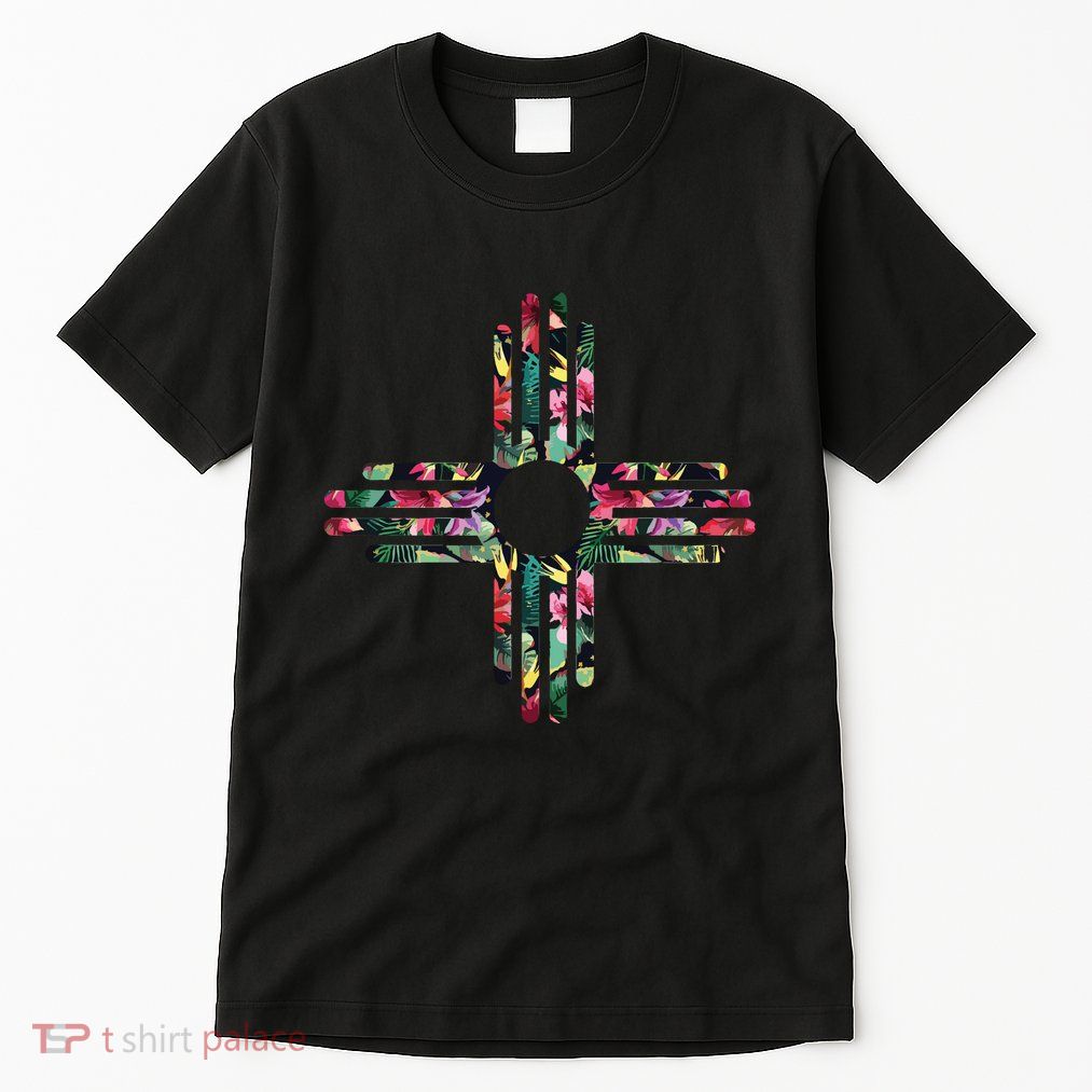 New Mexico State Zia Symbol Floral Print By Mcma Tall T-Shirt