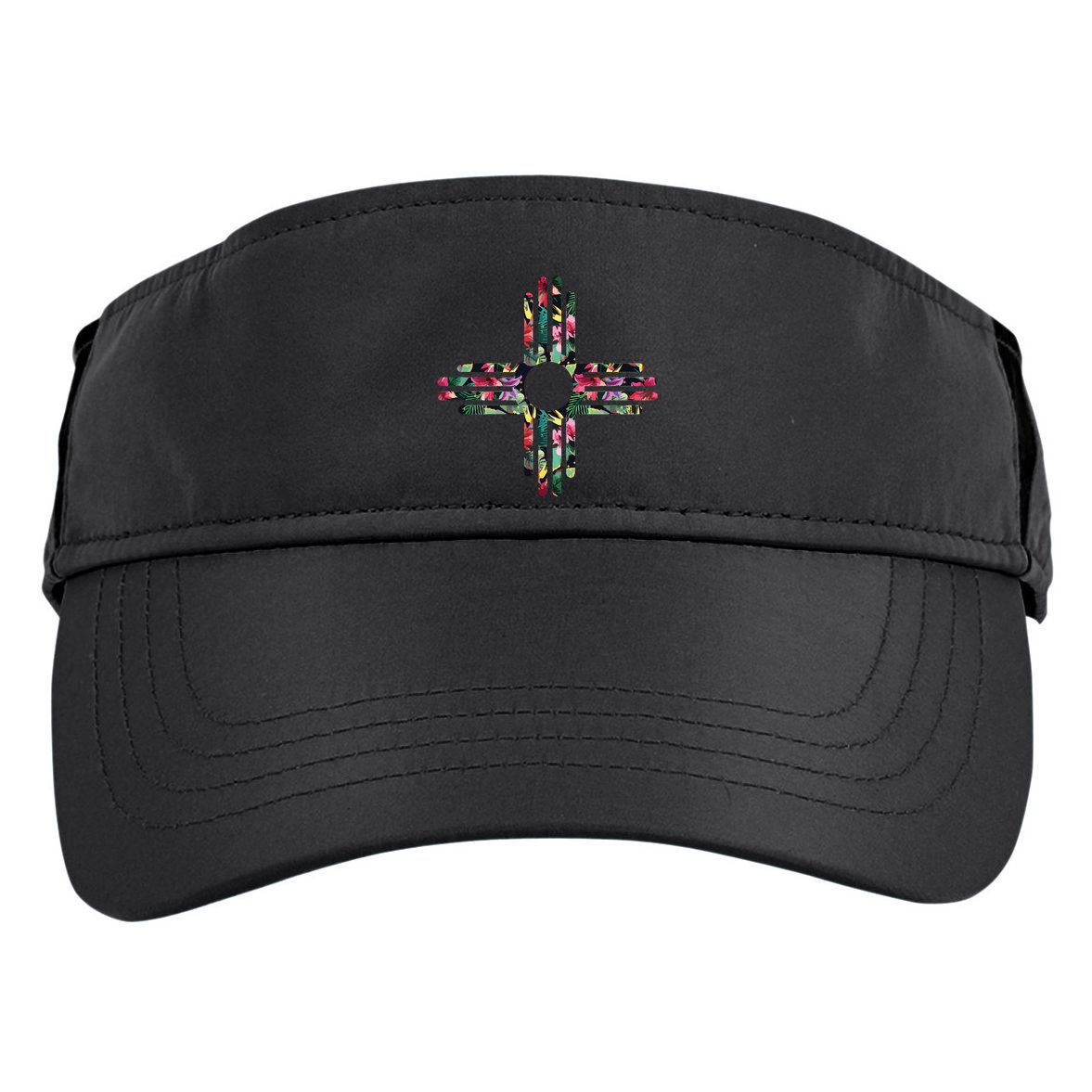 New Mexico State Zia Symbol Floral Print By Mcma Adult Drive Performance Visor