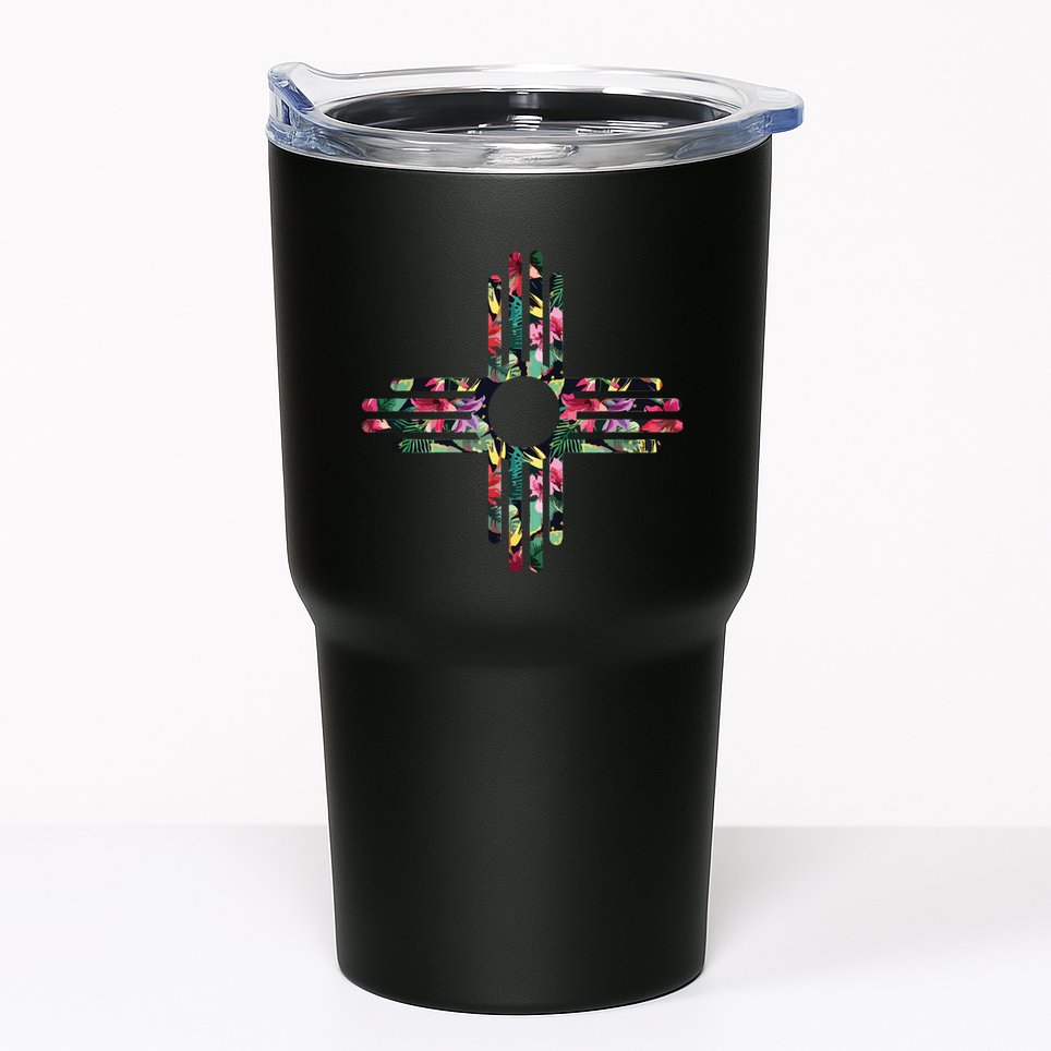 New Mexico State Zia Symbol Floral Print By Mcma Tumbler