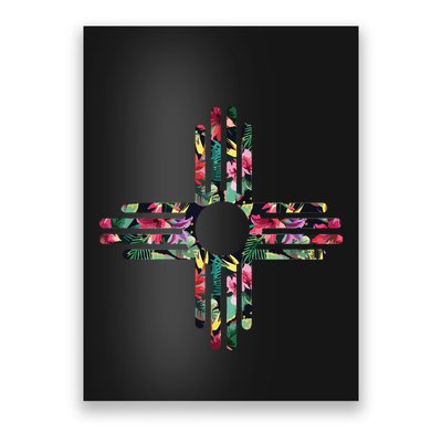 New Mexico State Zia Symbol Floral Print By Mcma Poster