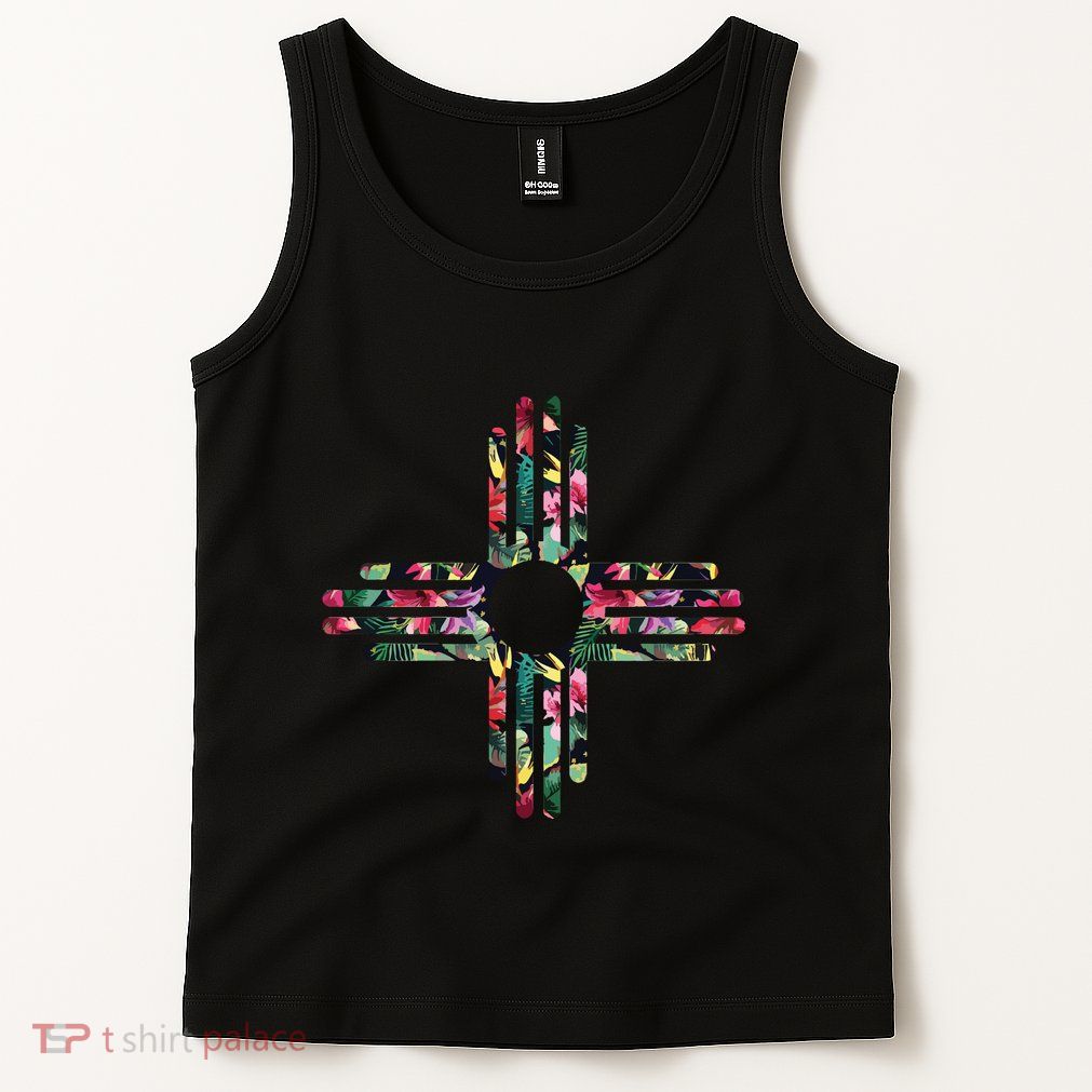 New Mexico State Zia Symbol Floral Print By Mcma Tank Top