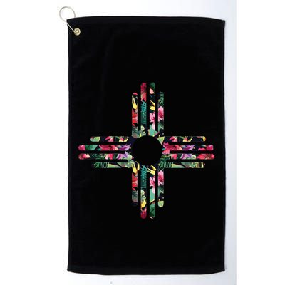 New Mexico State Zia Symbol Floral Print By Mcma Golf Towel