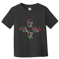 New Mexico State Zia Symbol Floral Print By Mcma Toddler T-Shirt