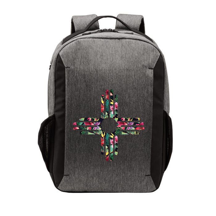 New Mexico State Zia Symbol Floral Print By Mcma Vector Backpack