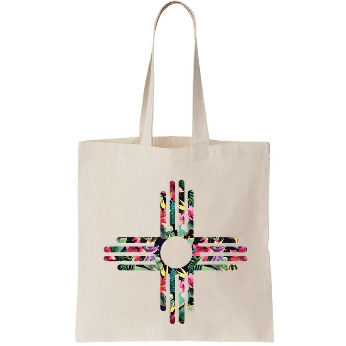New Mexico State Zia Symbol Floral Print By Mcma Bag