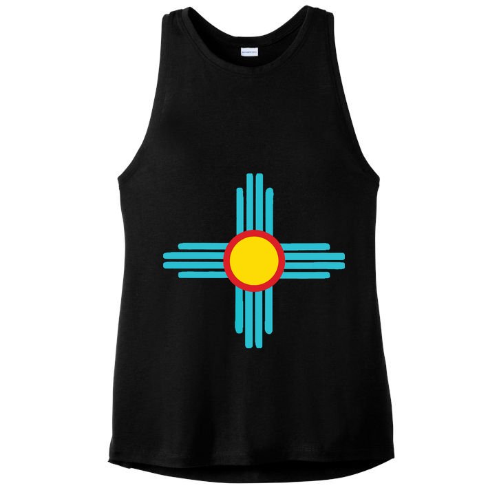 New Mexico State Zia Vintage Retromodern Design Ladies PosiCharge Tri-Blend Wicking Tank