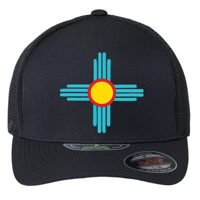 New Mexico State Zia Vintage Retromodern Design Flexfit Unipanel Trucker Cap