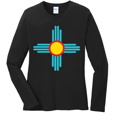 New Mexico State Zia Vintage Retromodern Design Ladies Long Sleeve Shirt