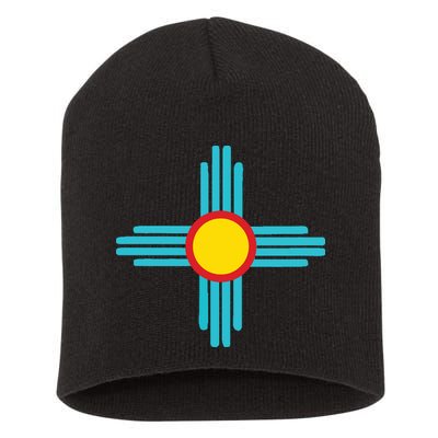 New Mexico State Zia Vintage Retromodern Design Short Acrylic Beanie