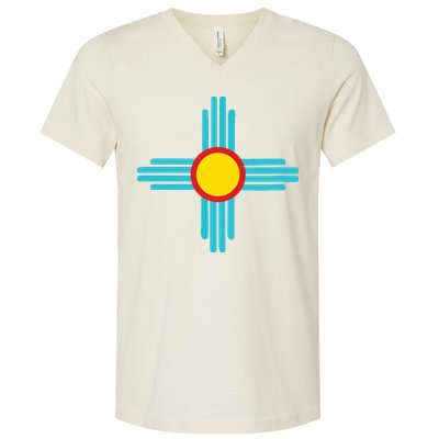 New Mexico State Zia Vintage Retromodern Design V-Neck T-Shirt