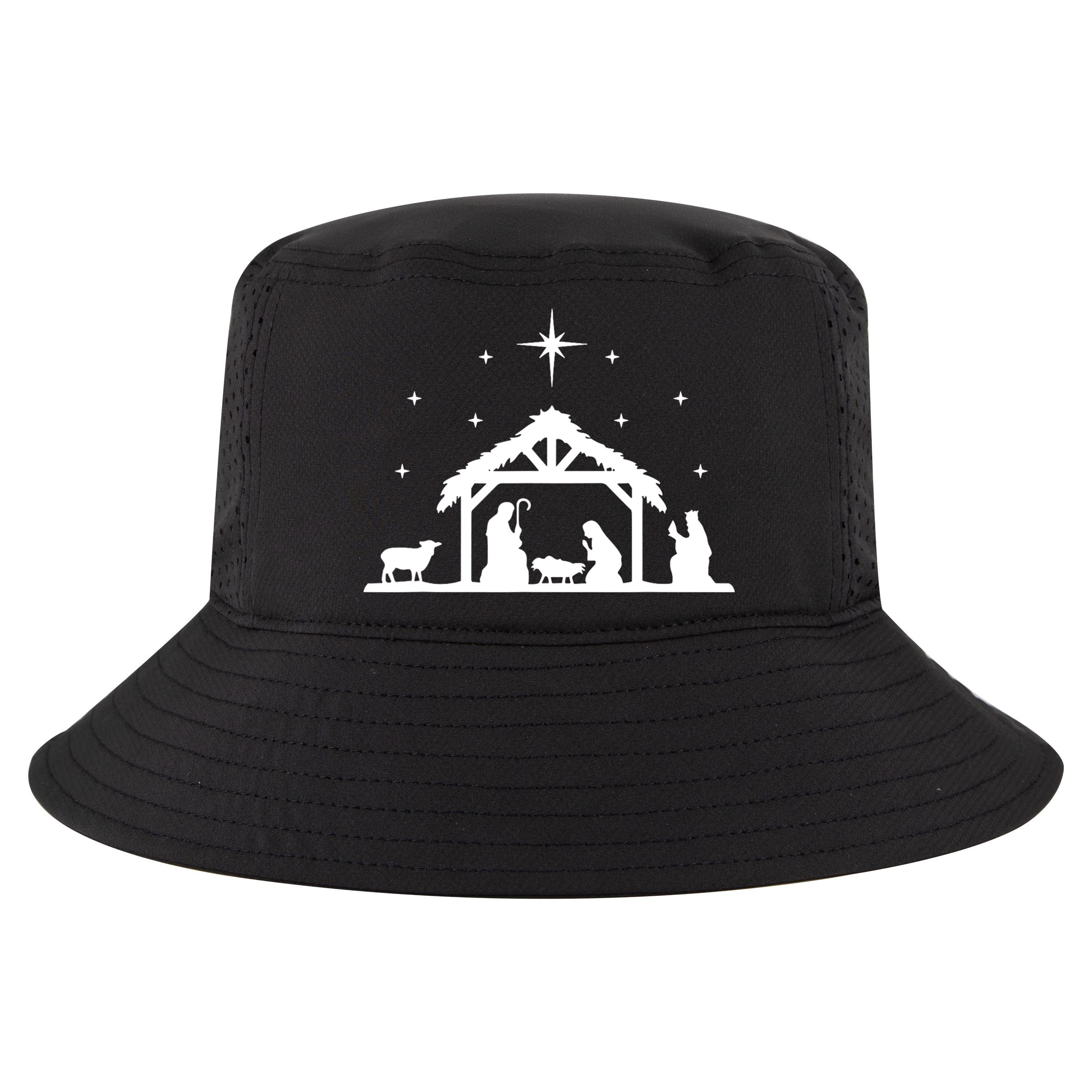 Nativity Manger Scene Baby Jesus Birth Of Christ Christmas Cool Comfort Performance Bucket Hat
