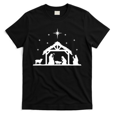 Nativity Manger Scene Baby Jesus Birth Of Christ Christmas T-Shirt