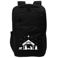 Nativity Manger Scene Baby Jesus Birth Of Christ Christmas Impact Tech Backpack