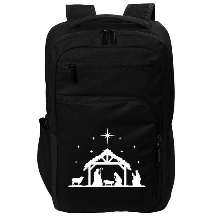 Nativity Manger Scene Baby Jesus Birth Of Christ Christmas Impact Tech Backpack