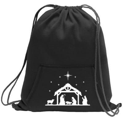 Nativity Manger Scene Baby Jesus Birth Of Christ Christmas Sweatshirt Cinch Pack Bag