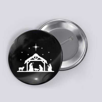 Nativity Manger Scene Baby Jesus Birth Of Christ Christmas Button