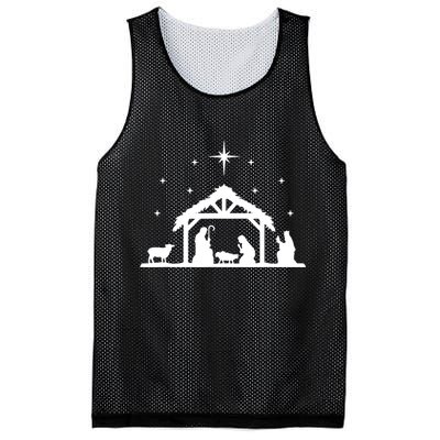 Nativity Manger Scene Baby Jesus Birth Of Christ Christmas Mesh Reversible Basketball Jersey Tank