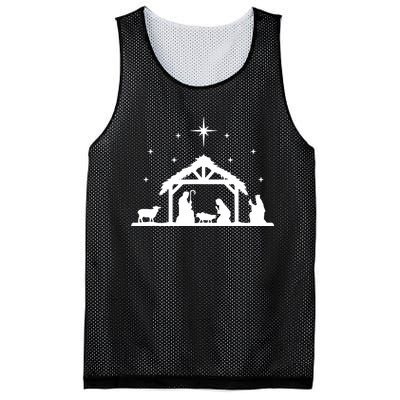 Nativity Manger Scene Baby Jesus Birth Of Christ Christmas Mesh Reversible Basketball Jersey Tank