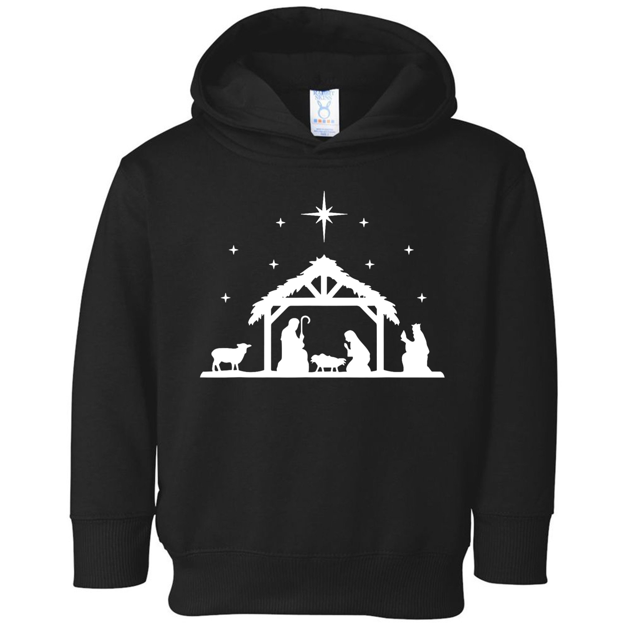 Nativity Manger Scene Baby Jesus Birth Of Christ Christmas Toddler Hoodie