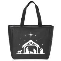 Nativity Manger Scene Baby Jesus Birth Of Christ Christmas Zip Tote Bag