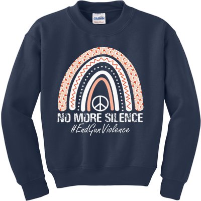 No More Silence End Gun Violence Awareness Month Orange Kids Sweatshirt