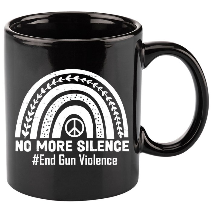 No More Silence End Gun Violence Peace Rainbow 11oz C Handle Ceramic Mug