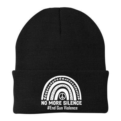 No More Silence End Gun Violence Peace Rainbow Knit Cap Winter Beanie