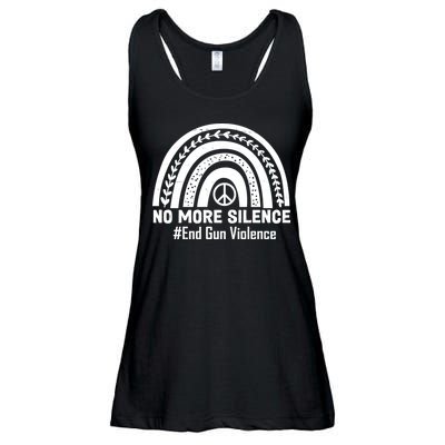 No More Silence End Gun Violence Peace Rainbow Ladies Essential Flowy Tank