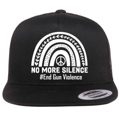 No More Silence End Gun Violence Peace Rainbow Flatbill Hat