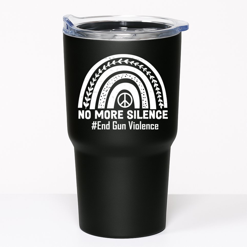 No More Silence End Gun Violence Peace Rainbow Tumbler