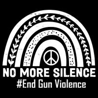 No More Silence End Gun Violence Peace Rainbow Pom Pom 12in Knit Beanie
