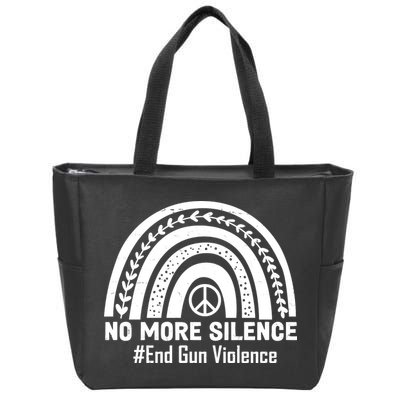 No More Silence End Gun Violence Peace Rainbow Zip Tote Bag