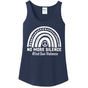 No More Silence End Gun Violence Peace Rainbow Ladies Essential Tank